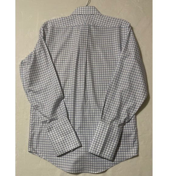 Brooks Brothers Men's 346 Dress Shirt Checkered Long Sleeve Size 14 1/2-32 Stain - Picture 2 of 11